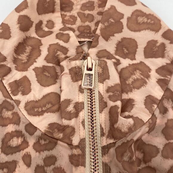 GOOD AMERICAN DESERT LEOPARD LIGHTWEIGHT QUARTER ZIP SHEER PULLOVER JACKET SMALL - Picture 8 of 14